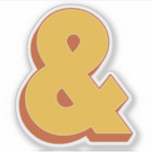 Ampersand Label, Bold 3D Type Font & Symbol シール (正面)