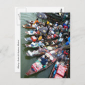Amphawa,タイのフローティングマーケット ポストカード (正面/裏面)
