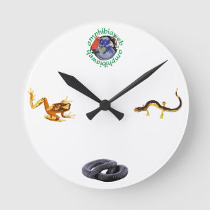 AmphibiaWebの時計 ラウンド壁時計
