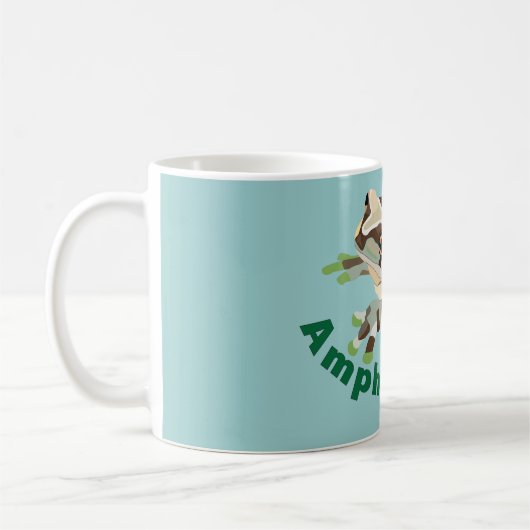 AmphibiaWebアマゾンのミルクのカエルのColorblockのマグ コーヒーマグカップ (左)