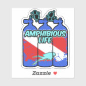 Amphibious Life Scuba Diving Sticker シール (シート)