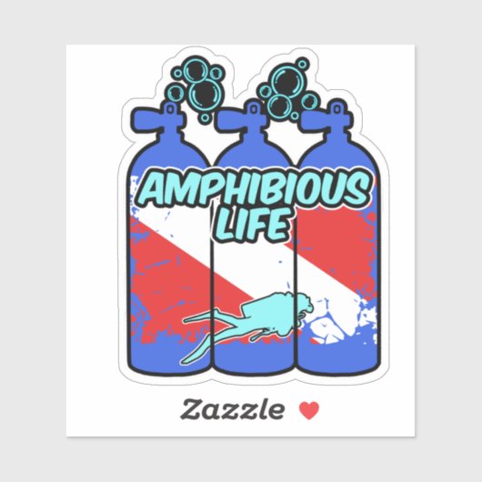 Amphibious Life Scuba Diving Sticker シール (シート)
