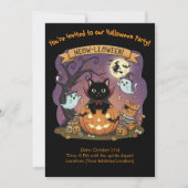 ampire Black Cat Halloween Party Invitation  招待状 (正面)