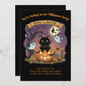 ampire Black Cat Halloween Party Invitation  招待状 (正面/裏面)