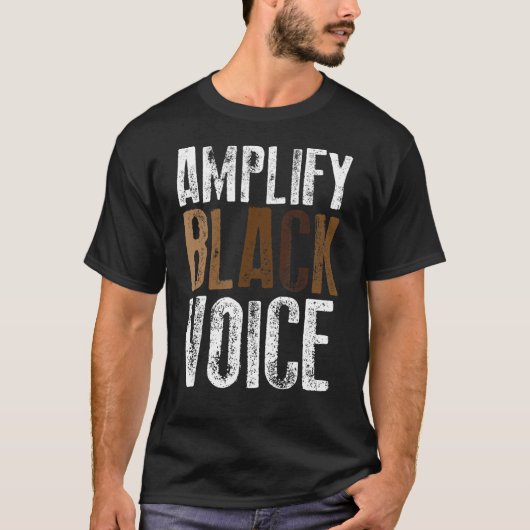 Amplify Black Voices Black Empowerment Black Hito Tシャツ (正面)
