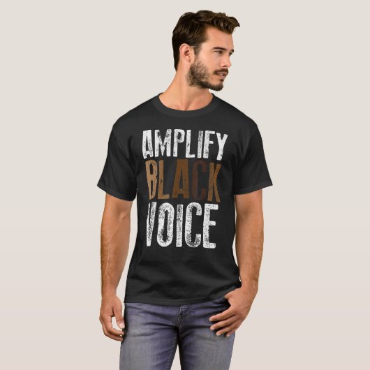 Amplify Black Voices Black Empowerment Black Hito Tシャツ (正面フル)
