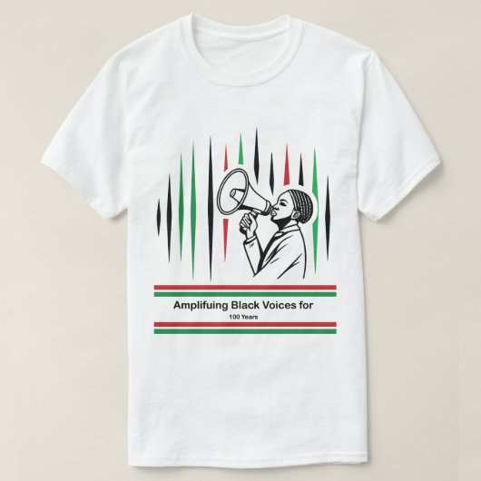 Amplifying Black Voices 100 Years Anniversary T-Sh Tシャツ (デザイン正面)