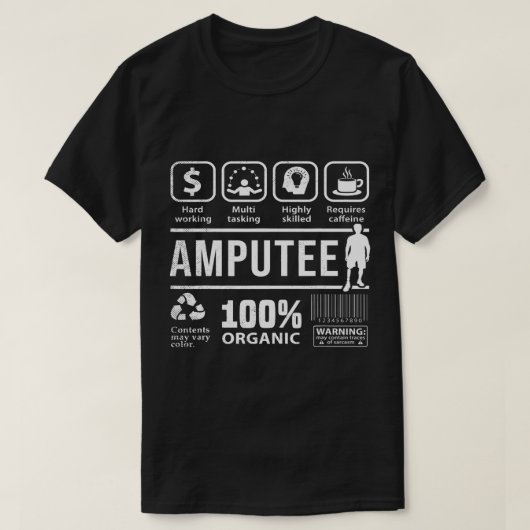 Amputeeシャツタおもしろいスク数々のグラフィックテーマam Tシャツ (デザイン正面)