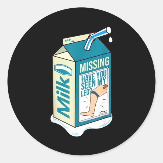 Amputee Funny Shirt Humor Quote Prosthetic Joke  ラウンドシール (正面)