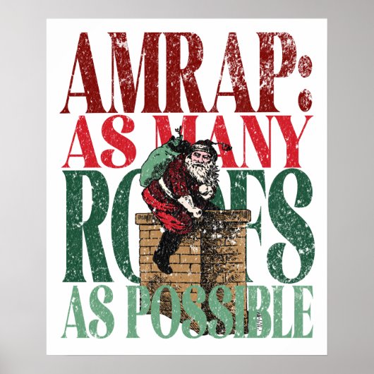 AMRAPおもしろいクリスマスバージョンのフィットネス条件 ポスター (正面)