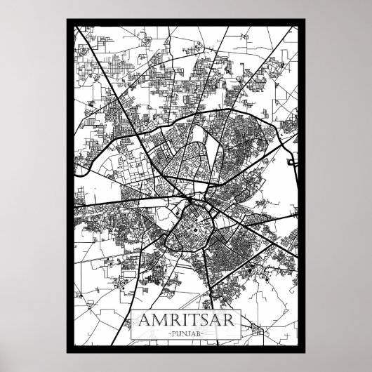 Amritsar Punjab City Map ポスター (正面)