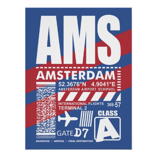 AMSアムステルダムエアポート ポスター (正面)