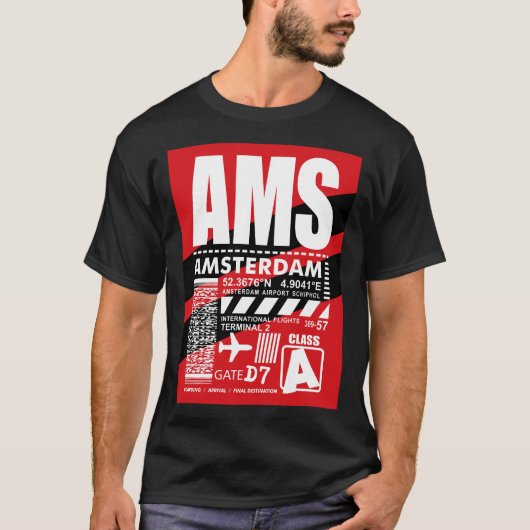AMSアムステルダムエアポート Tシャツ (正面)