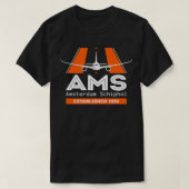 AMSアムステルダムスキポールエアポート飛行機デザイン Tシャツ (デザイン正面)
