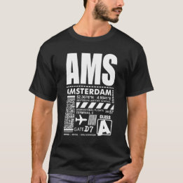 AMSスキポールアムステルダムエアポート Tシャツ