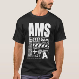 AMSスキポールアムステルダムエアポート Tシャツ