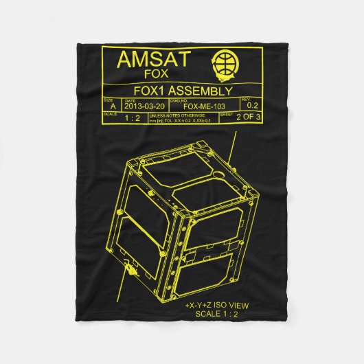 AMSATのキツネ1アセンブリ毛布 フリースブランケット (正面)