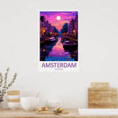 Amsterdam 2Vintage Travel National Park Poster Ski ポスター (キッチン)