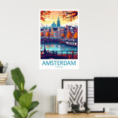 Amsterdam 2Vintage Travel Poster Ski National Park ポスター (ホームオフィス)