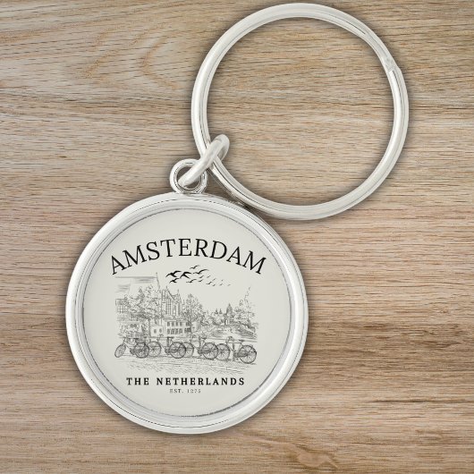 Amsterdam Beautiful Vintage Scene キーホルダー