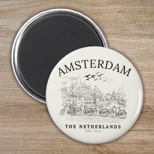 Amsterdam Beautiful Vintage Scene マグネット