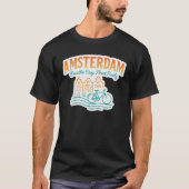Amsterdam Canal & Bicycle Art – Breathe Easy Tシャツ (正面)