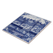 Amsterdam canal Delft Blue style Ceramic Tile タイル (側面)