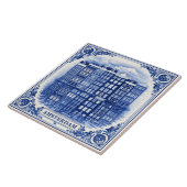 Amsterdam canal houses Delft Blue style tile タイル (側面)