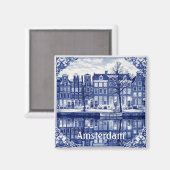 Amsterdam canal houses square magnet マグネット (正面/裏面)