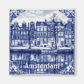 Amsterdam canal houses square magnet マグネット (正面)