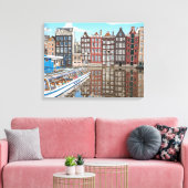 Amsterdam canal side houses canvas print キャンバスプリント (インサイチュ (リビング))