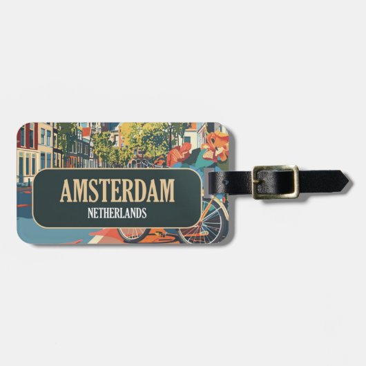 Amsterdam City Decal Luggage Tag ラゲッジタグ (正面横)