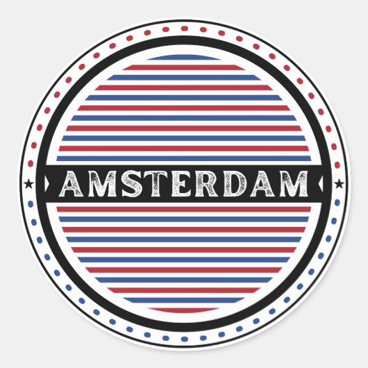 Amsterdam City Pride Emblem – Dutch Identity ラウンドシール (正面)