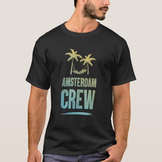 Amsterdam Crew Colorful  Vacation Team Tシャツ (正面)