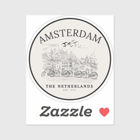 Amsterdam Cute Vintage Landscape シール (シート)