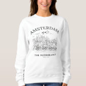 Amsterdam Cute Vintage Landscape スウェットシャツ (正面)