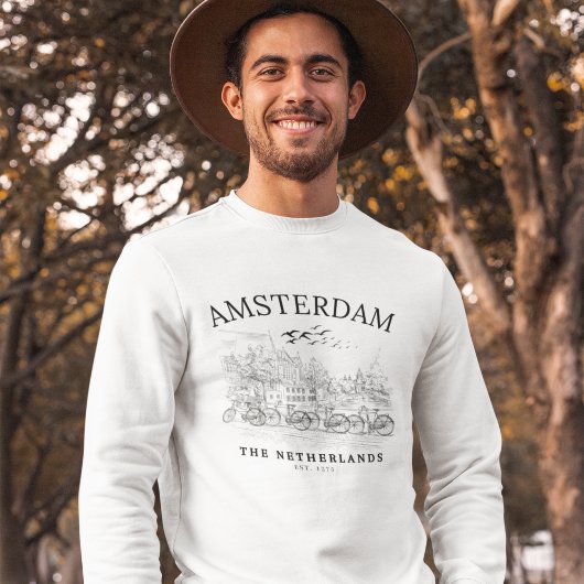 Amsterdam Cute Vintage Landscape スウェットシャツ