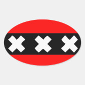Amsterdam flag 楕円形シール (正面)