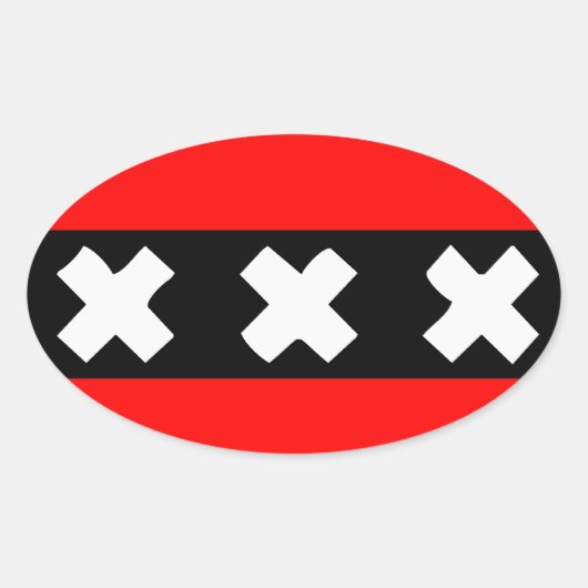 Amsterdam flag 楕円形シール (正面)