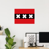 Amsterdam Flag Poster ポスター (ホームオフィス)