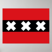 Amsterdam Flag Poster ポスター (正面)