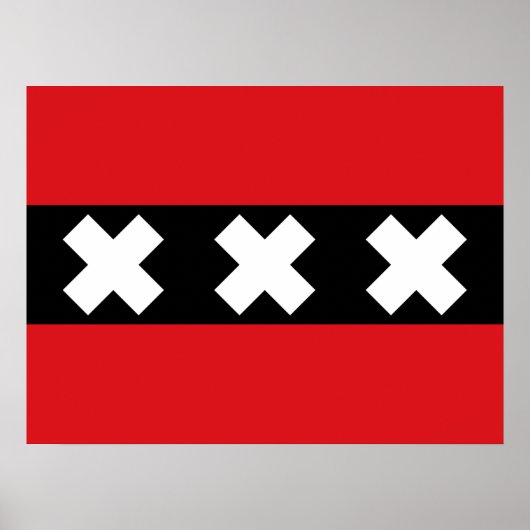 Amsterdam Flag Poster ポスター (正面)
