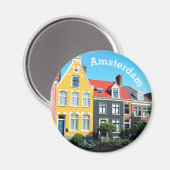 Amsterdam Holland Houses souvenir マグネット (正面/裏面)