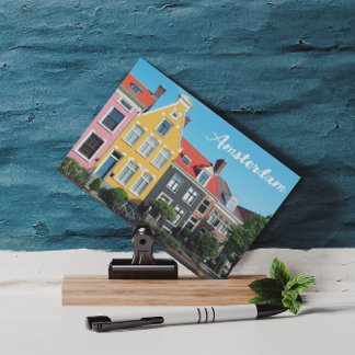 Amsterdam Holland Houses Travel Europe ポストカード
