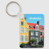 Amsterdam Holland Houses Travel souvenir キーホルダー (正面)