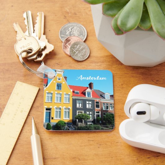 Amsterdam Holland Houses Travel souvenir キーホルダー (デスク)