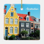 Amsterdam Holland Houses Travel souvenir セラミックオーナメント (裏面)