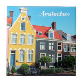 Amsterdam Holland Houses Travel souvenir タイル (正面)