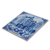 Amsterdam houses Delft Blue style tile タイル (側面)