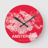 Amsterdam map ラウンド壁時計 (正面)